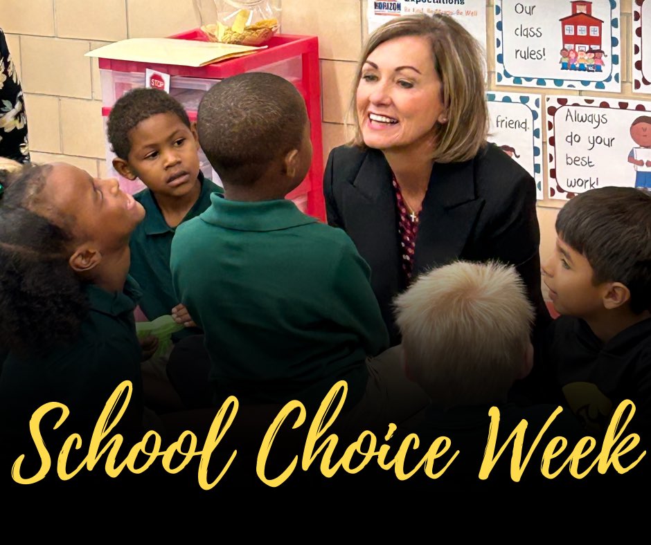Happy #SchoolChoiceWeek! I am proud to support education freedom and choice for all Iowa students.