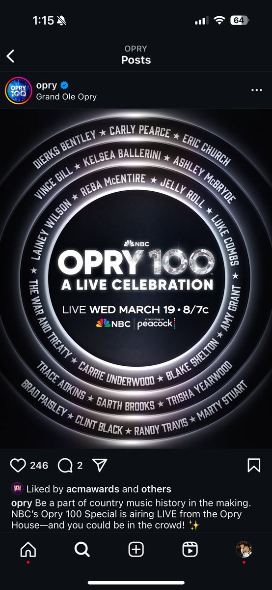 Becoming a member of the Grand Ole Opry is a highlight of my life and career. The <a href="/opry/">Grand Ole Opry</a> has been connecting the country music family for 100 years, and I’m so proud to be part of this historic celebration. 

Don't miss NBC's “Opry 100: A Live Celebration,” honoring the Grand Ole