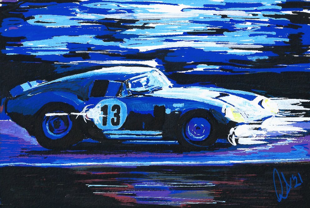 What gets you into a flow state? I’d love to know! ✨

Featured:

“Cobra Daytona '65 2000K”

Cobra Daytona Coupe at the 1965 Daytona 2000 K.

Jo Schlesser, Harold Keck, and Bob Johnson took this machine to 2nd in that event.

#IMSA
#Rolex24atDaytona 
#originalart
