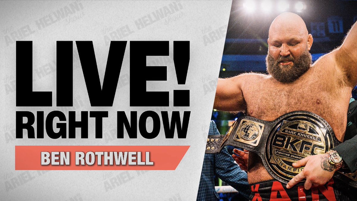 Ariel Helwani (@arielhelwani) on Twitter photo Our first guest of the day, <a href="/RothwellFighter/">Big Ben Rothwell</a> 👊
Join us LIVE! ➡️ youtube.com/watch?v=d48KSS… Our first guest of the day, <a href="/RothwellFighter/">Big Ben Rothwell</a> 👊
Join us LIVE! ➡️ youtube.com/watch?v=d48KSS…