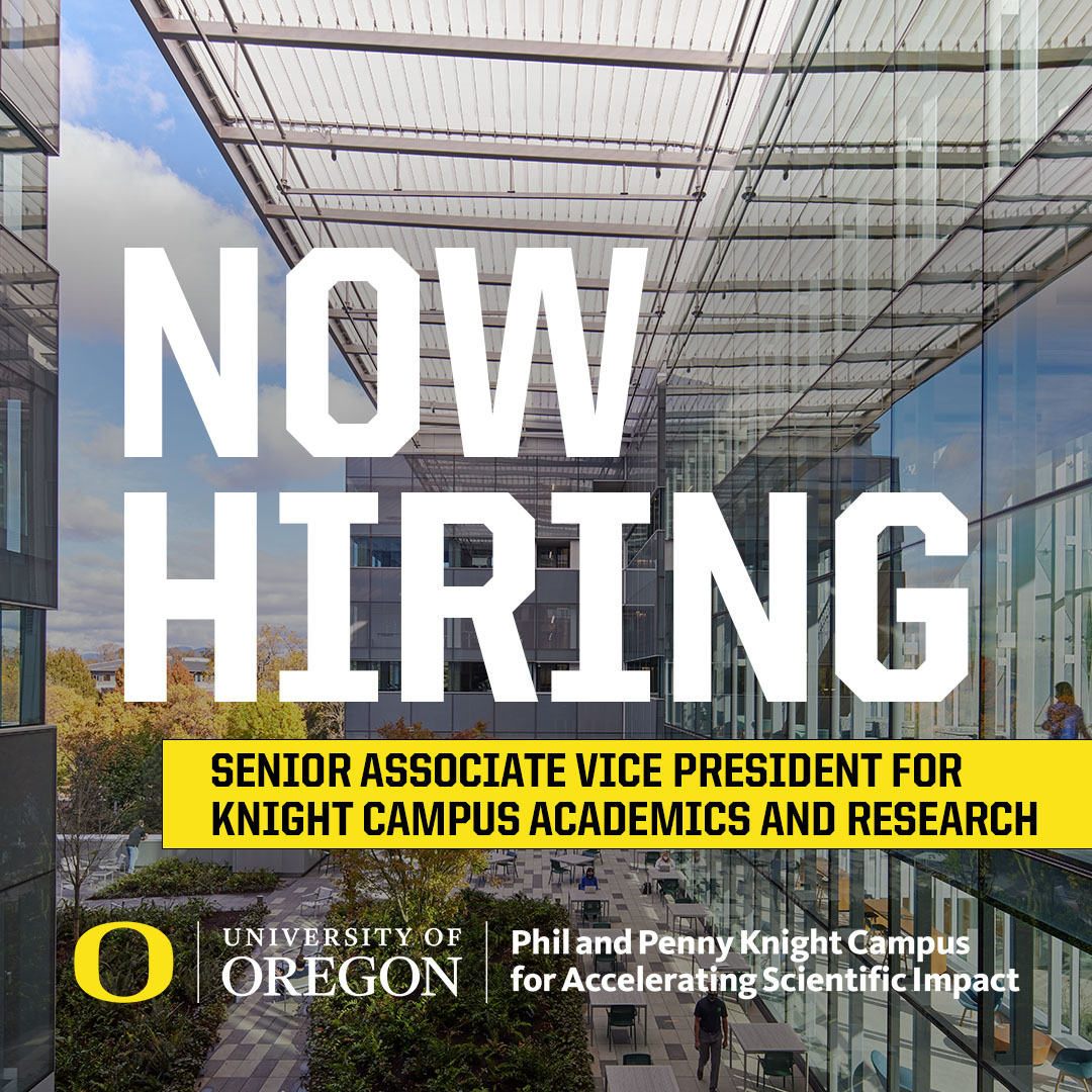 UOKnightCampus's tweet photo. Become a leader at one of the fastest-growing scientific innovation hubs in the nation! The @uoregon #KnightCampus is seeking a Senior AVP for Academics & Research to accelerate research impact and shape programs. Apply now: https://t.co/YXqj1q6N6x #UOResearch #AcademicLeadership https://t.co/FugM118iYh