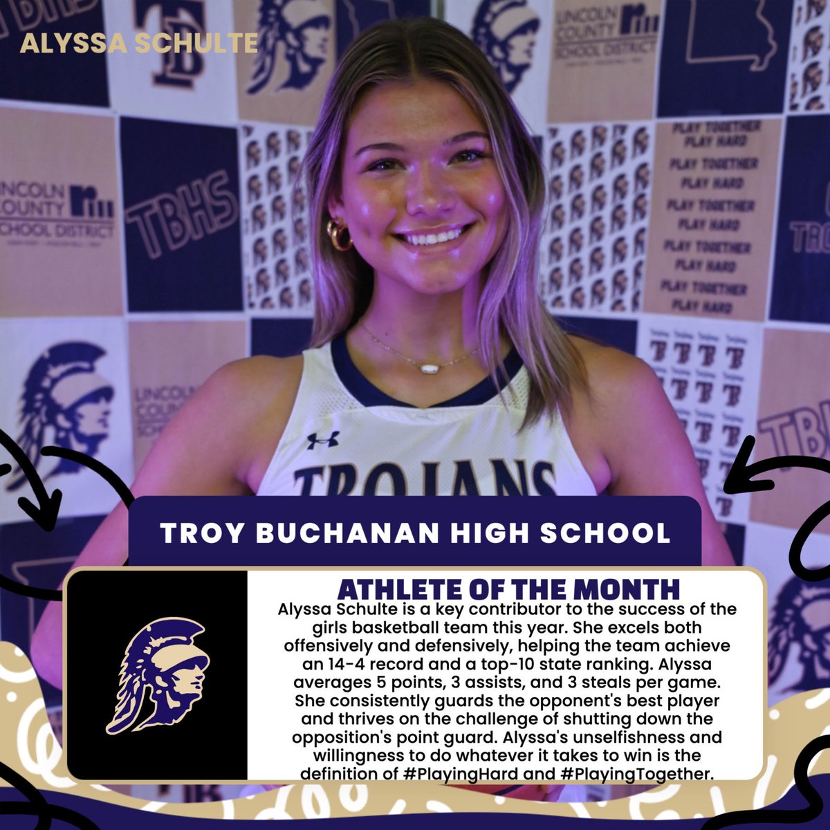 January Athlete of the Month!
Congratulations <a href="/SchulteAlyssa16/">Alyssa Schulte</a>