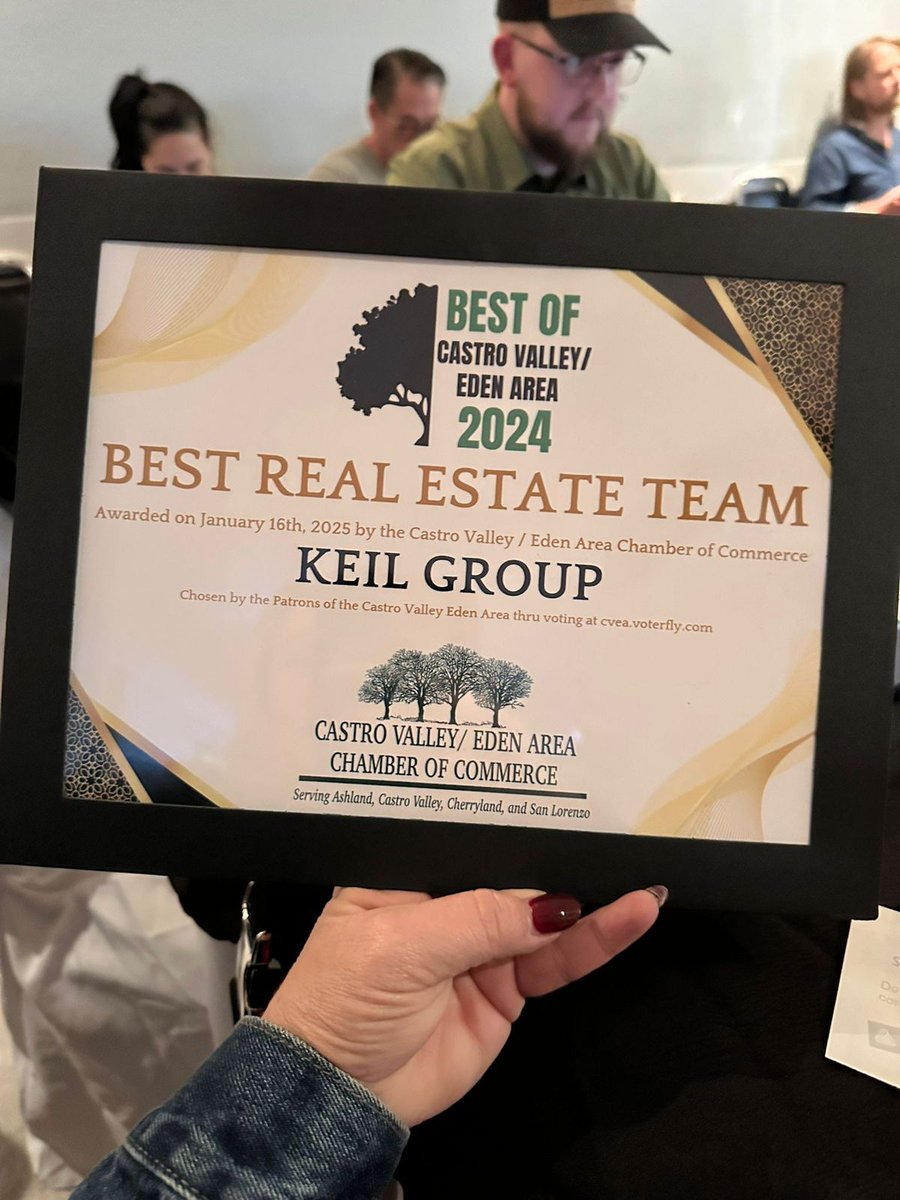 daniellekeil's tweet photo. We won Best Real Estate Team in the Castro Valley/Eden Area 2024! This is such an incredible honor! We are so appreciative of the trust you put on us to buy your first home, sell a cherished property, or invest in your future is such a privilege! We couldn’t have done it alone. https://t.co/tLJyPMMlDp
