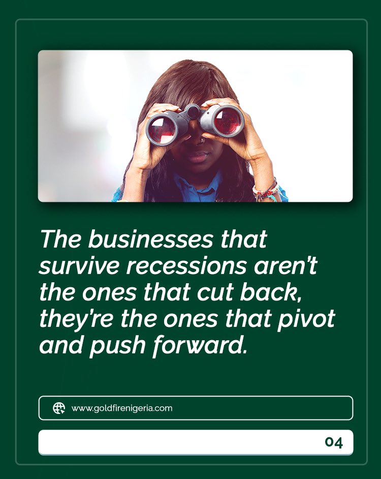 GoldfireNG's tweet photo. Tough times don’t last, but strong businesses do. The brands that thrive adapt, innovate &amp; push forward - not retreat.
Do you agree?

#BusinessGrowth #RecessionProof #BrandStrategy #EntrepreneurMindset #MarketingMatters #GoldfireNigeria https://t.co/WJC46YmLqQ
