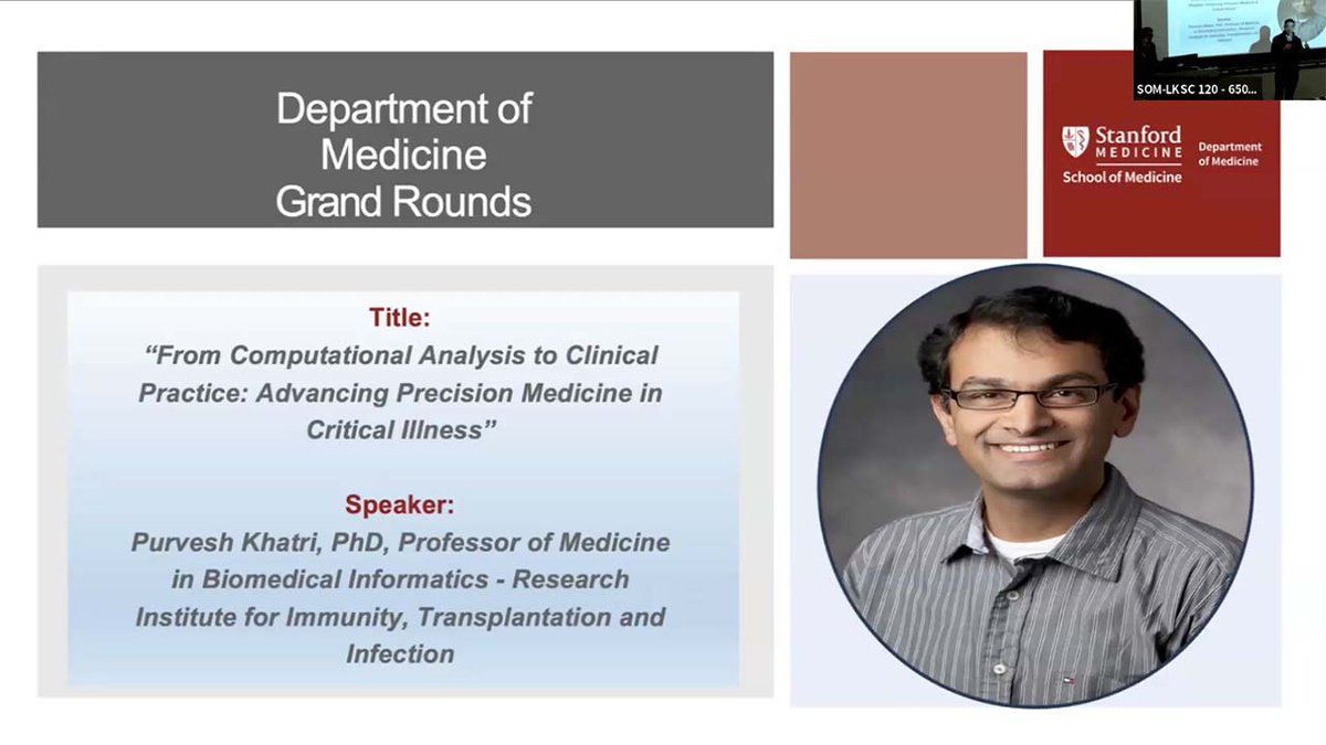 Stanford Department of Medicine (@stanforddeptmed) on Twitter photo Catch up with the latest recording of #StanDOM's recent Medical Grand Rounds presentation, "From Computational Analysis to Clinical Practice" with <a href="/StanfordBMIR/">Biomedical Informatics Research</a>'s <a href="/purveshkhatri/">Purvesh Khatri</a>. youtube.com/watch?v=iSbPdq… Catch up with the latest recording of #StanDOM's recent Medical Grand Rounds presentation, "From Computational Analysis to Clinical Practice" with <a href="/StanfordBMIR/">Biomedical Informatics Research</a>'s <a href="/purveshkhatri/">Purvesh Khatri</a>. youtube.com/watch?v=iSbPdq…