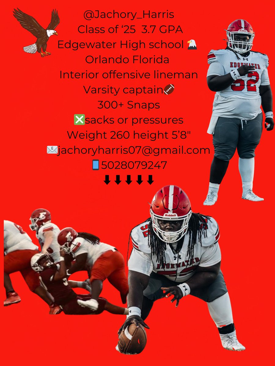 SbDiva1's tweet photo. Best Center in the state!! Ask about him!!
@Jachory_Harris
#edgewaterhigh
#edgewaterfootball
#allstarrecruit https://t.co/3FZAMgPv1e