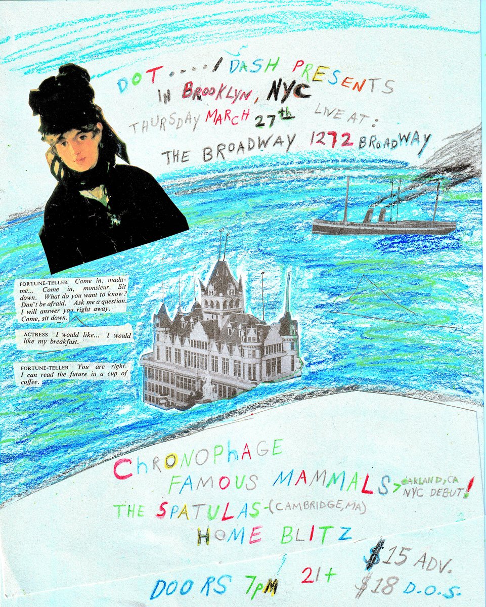 Famous Mammals (Siltbreeze) touring the east coast for the first time this spring!
3/27 - Brooklyn @ The Broadway
3/28 - Kingston NY @ Tubby’s
3/29 - Montreal @ The Crumper
3/30 - Boston @ O’ Brien’s
3/31 - Westfield MA @ Hutghi’s
4/1 - Philadelphia @ Jerry’s on Front