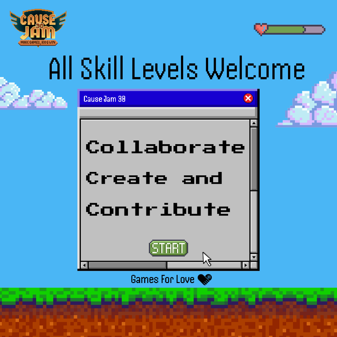 Are you a game designer? Ready to collaborate, create and contribute? Team up with  creators of all skill levels to make games that bring joy and change lives. 

Join Today! 

Learn more at: itch.io/jam/cause-jam-…