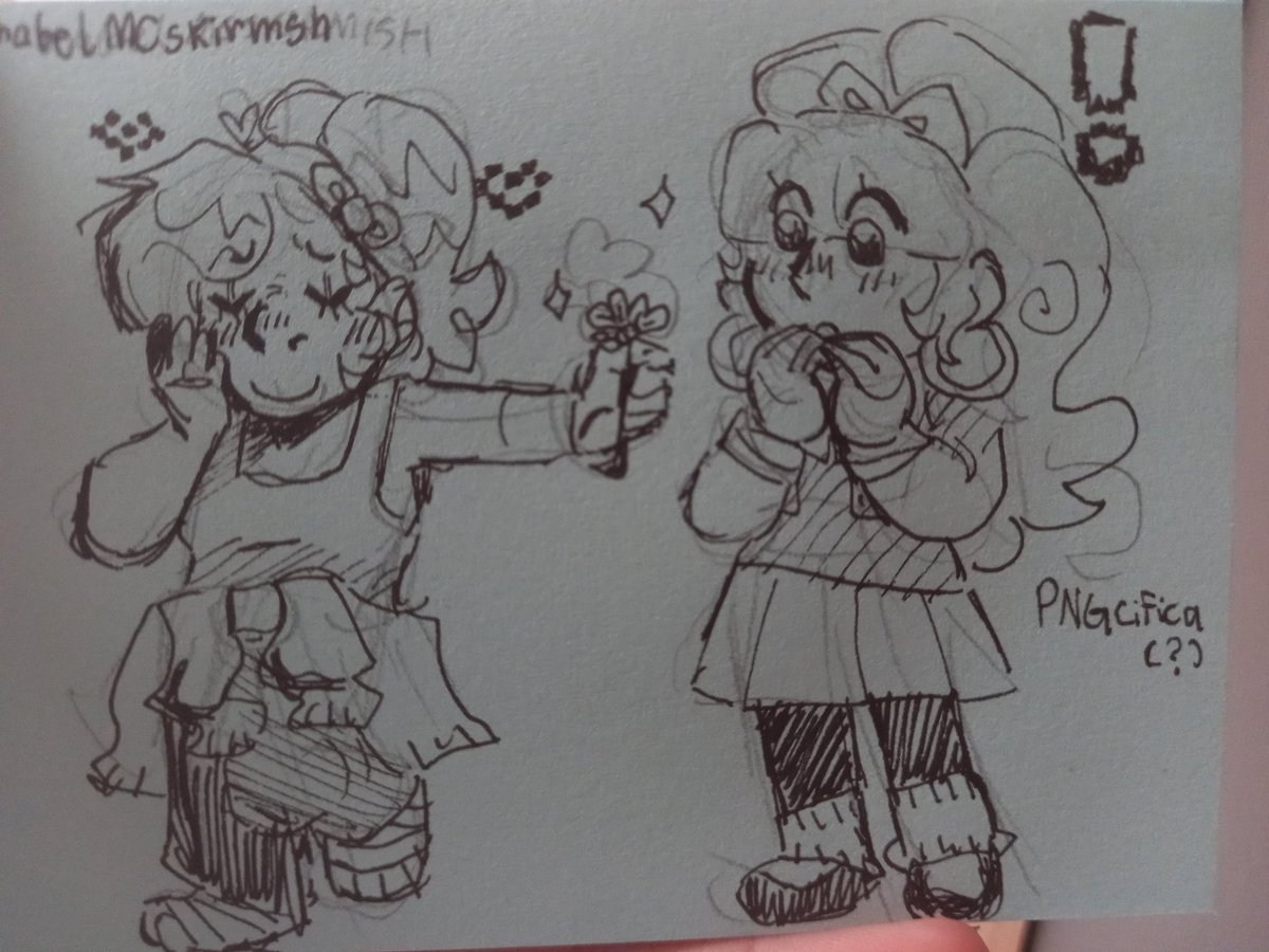 Day twenty seven - Mabel McSkirmsh and... PNGcifica? GIFfica? I didn't think about the names, sorry
#GravityFalls #Mabcifica #DailyMabcifica