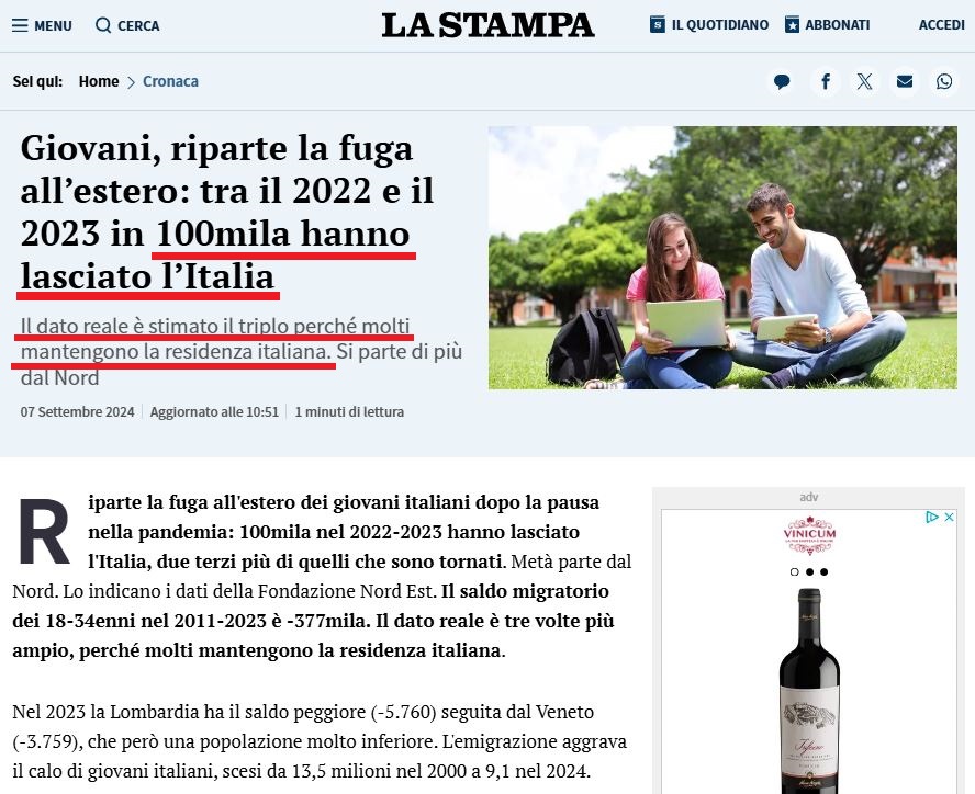 Eloquente ritratto in 2 immagini di un Paese che ha completamente perso la rotta.... Le soluzioni proposte non fermeranno minimamente il declino e voglio spiegare in pochi punti il perché: 1) Le imprese italiane fino ad ora hanno colmato il disastro demografico con gli 

1/12
