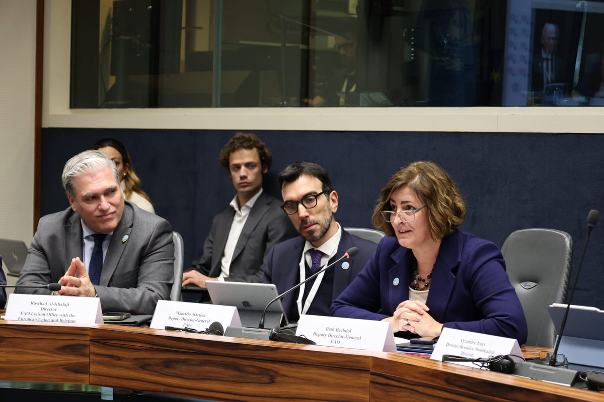 FAO Brussels (@faobrussels) on Twitter photo <a href="/FAO/">Food and Agriculture Organization</a> <a href="/maumartina/">Maurizio Martina</a> <a href="/Raschad_AK/">Raschad Al-Khafaji</a> <a href="/BelgiumMFA/">🇧🇪 Belgium MFA</a> <a href="/BelgiumRome/">Belgium in Rome</a> <a href="/UNinBrussels/">United Nations in Brussels</a> <a href="/MaximoTorero/">Maximo Torero</a> <a href="/BethBechdol/">Beth Bechdol</a> <a href="/Enabel_Belgium/">Enabel</a> <a href="/BelgiumDGD/">Heidy Rombouts</a> <a href="/ErwinVande/">Erwin Van de Putte</a> "We’re facing significant challenges, but it’s an opportunity to show <a href="/FAO/">Food and Agriculture Organization</a>'s unique contribution. The FAO-Belgium partnership undoubtedly plays a key role in reaching impact at scale", said <a href="/FAO/">Food and Agriculture Organization</a> Deputy Director-General <a href="/BethBechdol/">Beth Bechdol</a> at FAO-Belgium Strategic Dialogue in #Brussels. <a href="/FAO/">Food and Agriculture Organization</a> <a href="/maumartina/">Maurizio Martina</a> <a href="/Raschad_AK/">Raschad Al-Khafaji</a> <a href="/BelgiumMFA/">🇧🇪 Belgium MFA</a> <a href="/BelgiumRome/">Belgium in Rome</a> <a href="/UNinBrussels/">United Nations in Brussels</a> <a href="/MaximoTorero/">Maximo Torero</a> <a href="/BethBechdol/">Beth Bechdol</a> <a href="/Enabel_Belgium/">Enabel</a> <a href="/BelgiumDGD/">Heidy Rombouts</a> <a href="/ErwinVande/">Erwin Van de Putte</a> "We’re facing significant challenges, but it’s an opportunity to show <a href="/FAO/">Food and Agriculture Organization</a>'s unique contribution. The FAO-Belgium partnership undoubtedly plays a key role in reaching impact at scale", said <a href="/FAO/">Food and Agriculture Organization</a> Deputy Director-General <a href="/BethBechdol/">Beth Bechdol</a> at FAO-Belgium Strategic Dialogue in #Brussels.