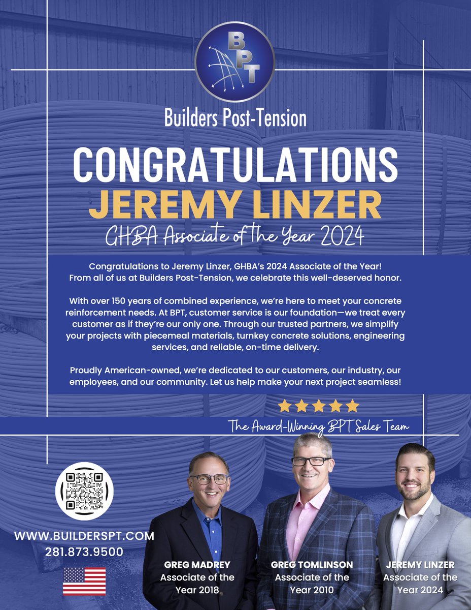 BPTGT's tweet photo. BPT has one of the finest, award-winning sales team in the industry. #BPT #AmericanOwned #GHBA https://t.co/RPXzhCsxnr