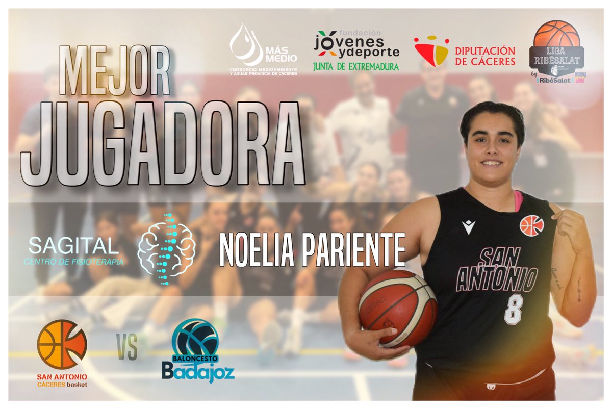 Por segunda semana consecutiva, <a href="/noepariente8/">Noe Pariente</a> es nuestra MVP SAGITAL de la jornada 🤩

<a href="/Caceres_Basket/">CacerEsBasket</a> 
<a href="/medio_mas/">MásMedio Cáceres</a> 
<a href="/DiputacionCC/">DiputacionCC</a> 
<a href="/jovendeportEXT/">Jóvenes y Deportes Extremadura</a>
