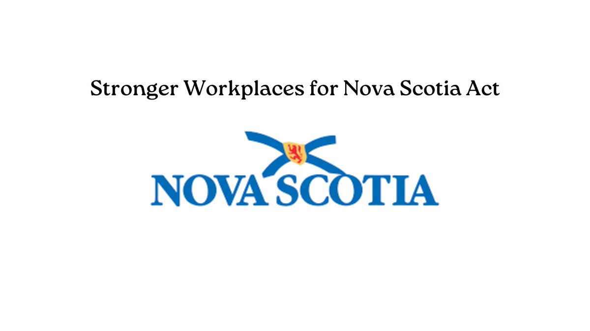 The Stronger Workplaces for Nova Scotia Act introduces important updates this year to improve workplace safety, workers' compensation, and labour standards. Read more today at bit.ly/3PmDDUN. 

#strongerworkplaces #novascotia #RTW #workplacesafety #ohs #safety