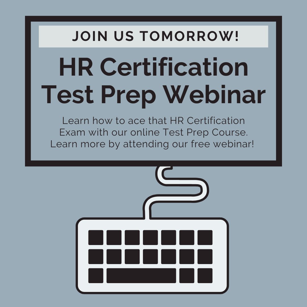 education_hr's tweet photo. Ready to boost your professional development? Join us TOMORROW at 1PM CT for a webinar on the HR Education Network's prep course, which helps you prepare quickly and boasts a 95% pass rate.

Sign up at the link: https://t.co/SqH4ho4XWy https://t.co/Dh6HgSGgeB