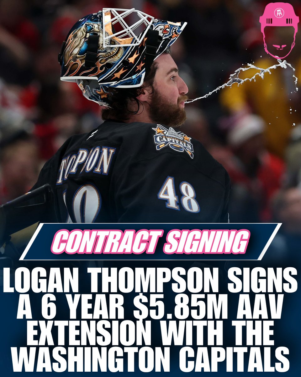 spittinchiclets's tweet photo. Logan Thompson signs a 6 year extension the Caps π¦
https://t.co/4eWXNBioP9