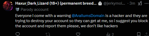ArallumsDomain's tweet photo. the stupidity of this person is crazy which is even funny hes a parody acc https://t.co/w5MgkhPn0v