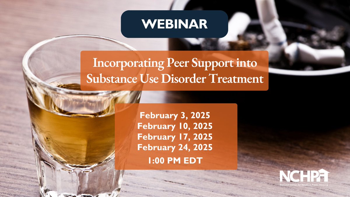National Center for Health in Public Housing-NCHPH (@nchphorg) on Twitter photo 👉Upcoming Event:
Join NCHPH on 2/3 at 1:00 PM ET as we present a review of the latest promising practices and clinical interventions recommended for individuals suffering with #SUD.
Register Now: us06web.zoom.us/meeting/regist…
#FQHCs #HealthCenters #CHCs #FQHC <a href="/HealthCntrInfo/">Health Center Resource Clearinghouse</a> 👉Upcoming Event:
Join NCHPH on 2/3 at 1:00 PM ET as we present a review of the latest promising practices and clinical interventions recommended for individuals suffering with #SUD.
Register Now: us06web.zoom.us/meeting/regist…
#FQHCs #HealthCenters #CHCs #FQHC <a href="/HealthCntrInfo/">Health Center Resource Clearinghouse</a>