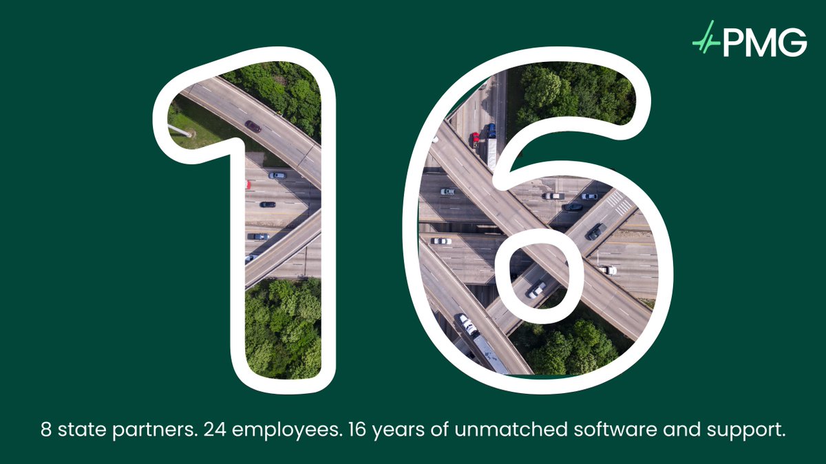 PMGSoftware's tweet photo. Yesterday, PMG celebrated 16 years of hard work, innovative software, and expert support. We want to acknowledge our DOT partners and dedicated employees that made this milestone possible. Cheers to 16 years and many more to come! #LeadingtheWay #AnniversaryMilestone https://t.co/tOxDtSTzWR