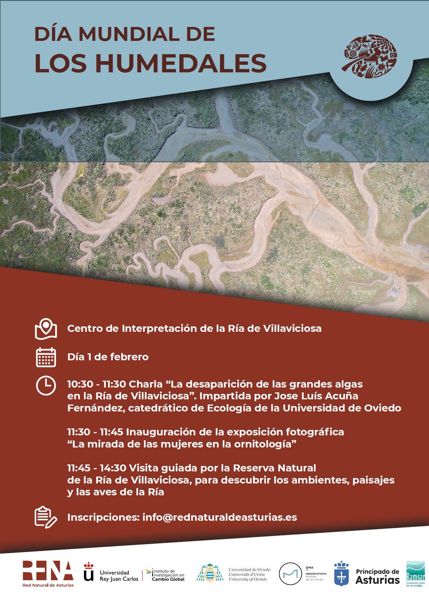 RosaChefaoui's tweet photo. Con motivo del DÍA MUNDIAL DE LOS HUMEDALES, @JoseLuisAcuna_ dará una charla sobre las acciones que nuestros proyectos #PERSIST e #InterMaRest realizan con macroalgas en la Ría de Villaviciosa.
🗓️1 Febrero ‼️
⏰inscripciones en: info@rednaturaldeasturias.es
@omauniovi https://t.co/WzNecmJ2Sa