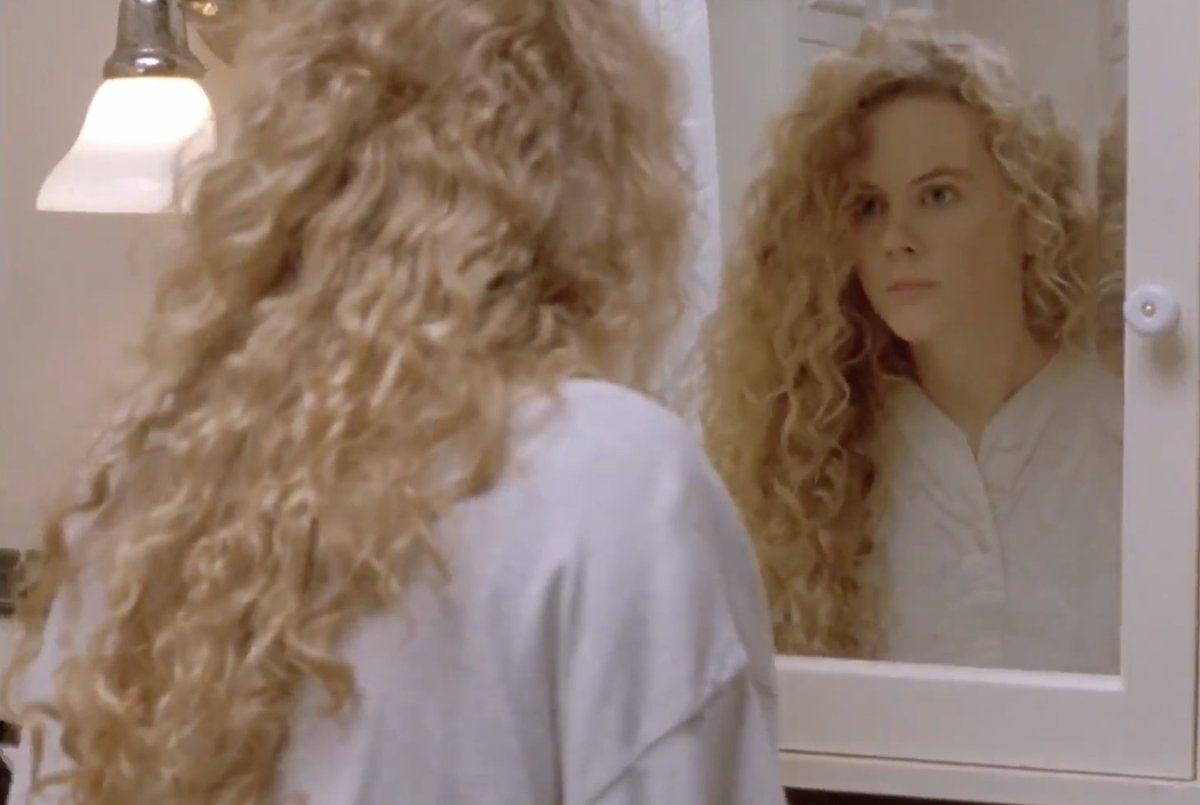 cyrilwoodcock's tweet image. Taking photos of Nicole Kidman's hair in MALICE like I'm visiting the Sistine Chapel