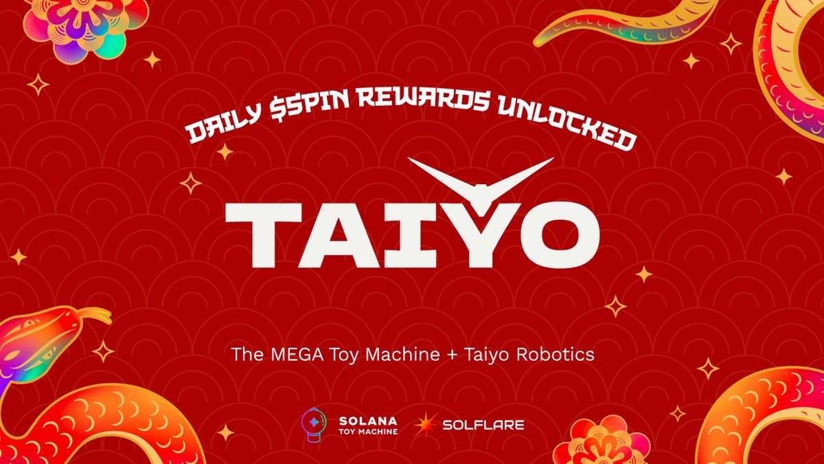 Daily $SPIN reward unlocked for <a href="/TaiyoRobotics/">Taiyo Robotics《TYR》</a>