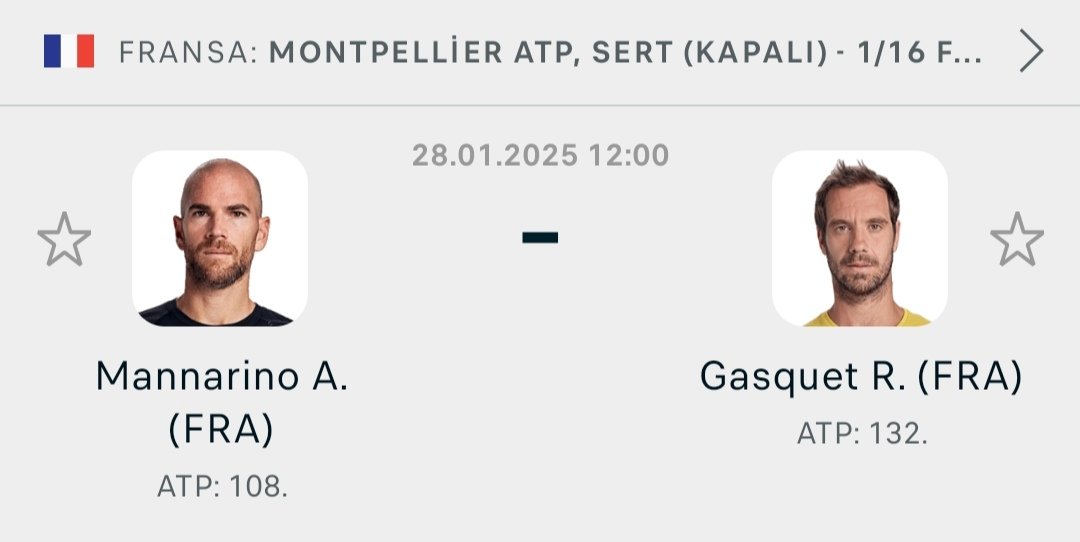 Tennis Pick 🎾

3U 🇫🇷 Gasquet ML @ 2.15

Good Luck #GamblingTwitter
