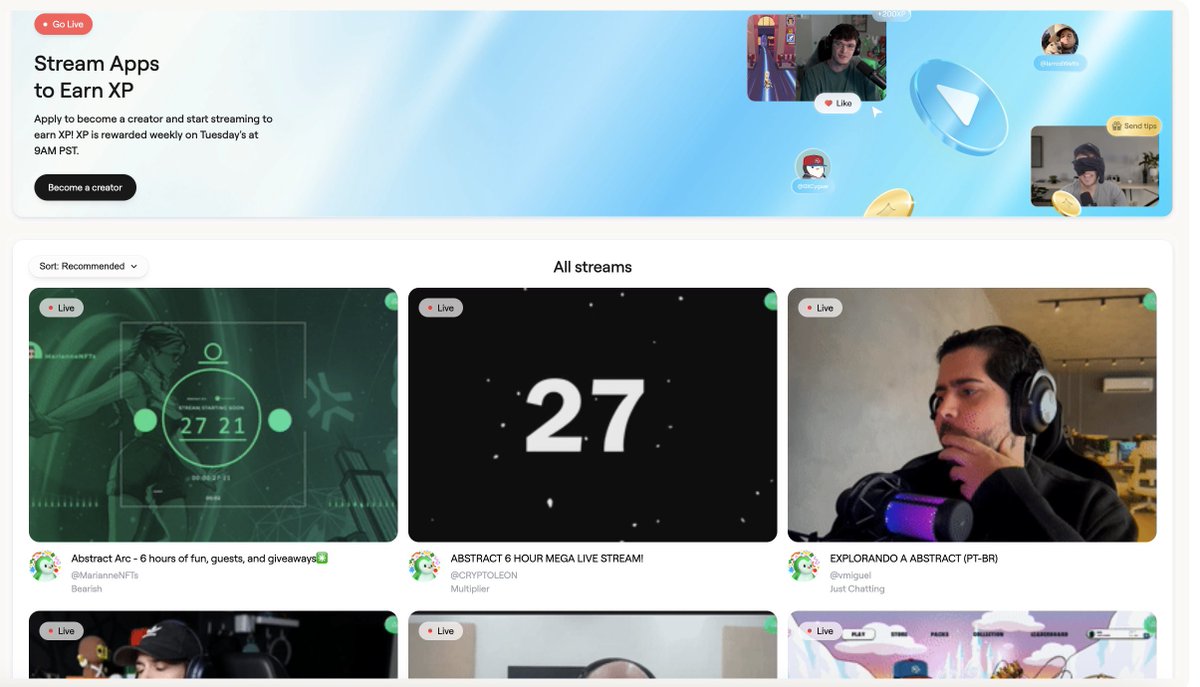 Web3Maxx's tweet image. super impressed by the live stream capabilities built by @AbstractChain

who’s streaming so i can support 👀