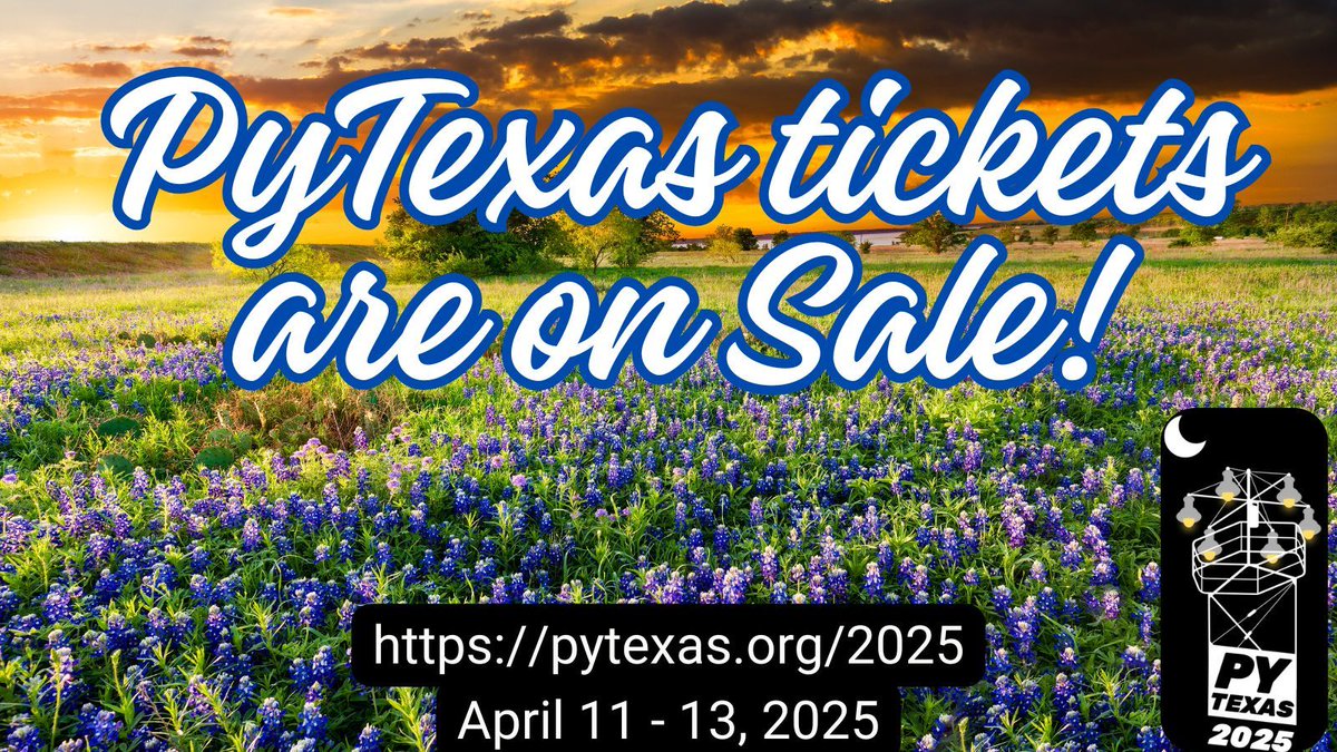 pytexas's tweet image. The annual #PyTexas Conference is a only about two and a half months away! Get your tickets now and join the local Pythonistas for three days of learning, networking, and more!
pretix.eu/pytexas/2025/
#Python
#pythonconference