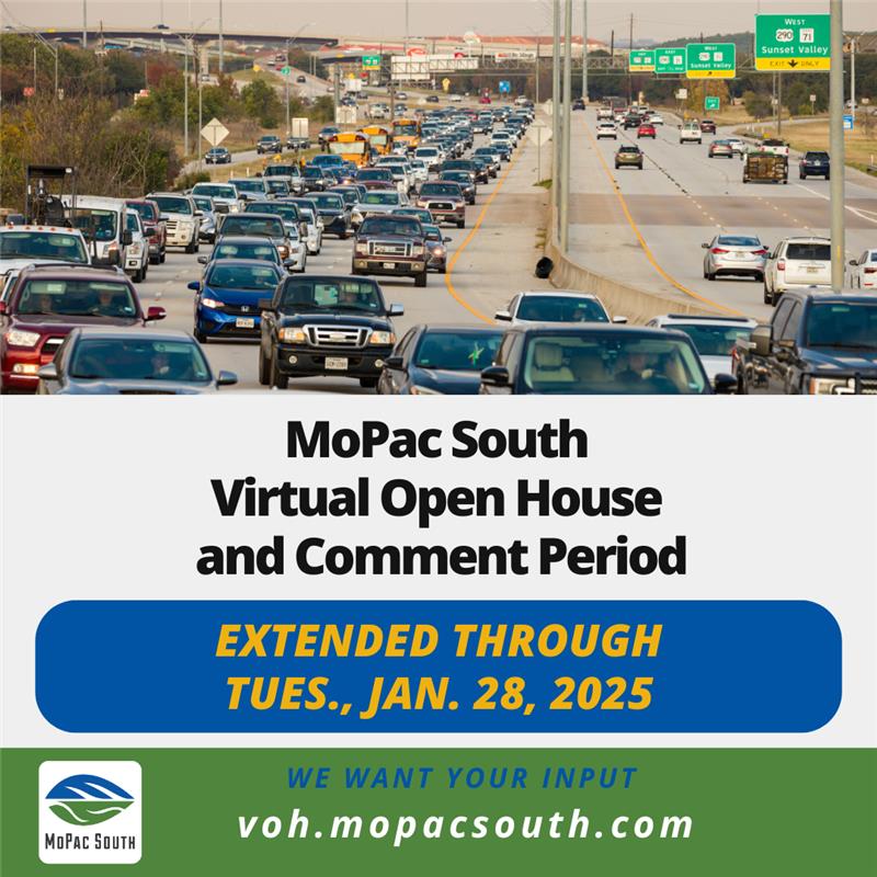 MopacSouth's tweet photo. There is one more day left of MoPac South Virtual Open House. Review meeting materials and submit your comments today. Your voice matters—share your input. https://t.co/DSATQ5S6t0 https://t.co/a61IxyHARe
