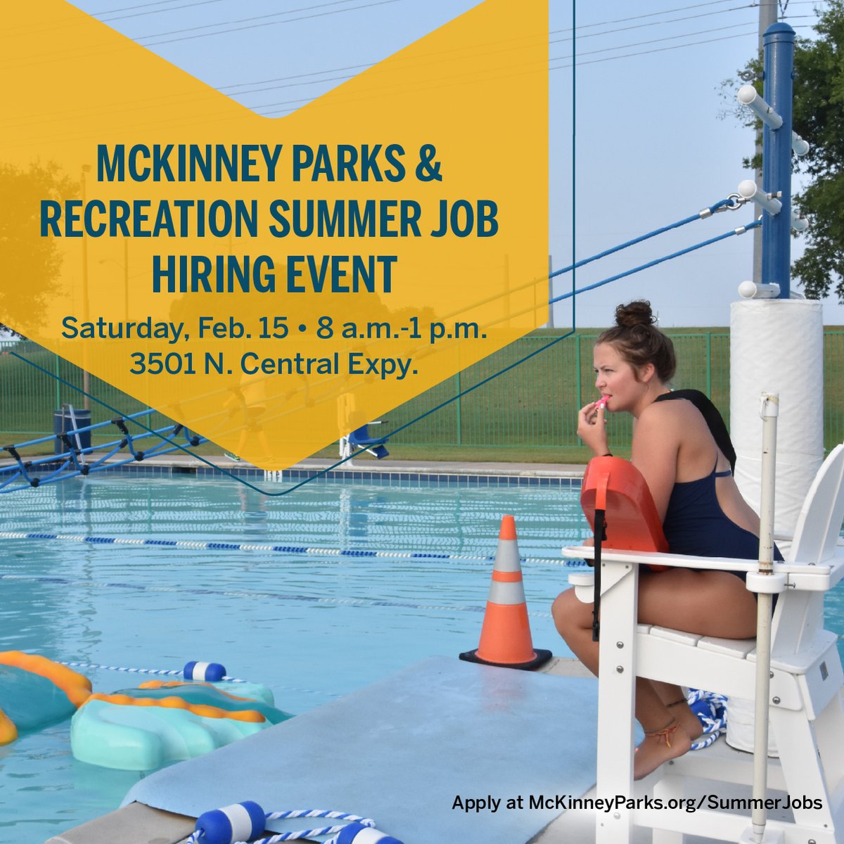 The winter chill is real, but summer's on the way! Dive into the warm prospects of a part-time summer job! Lifeguard, day camp staff, customer service, water slide attendant - check out these and more at the February 15 hiring event. 
Apply here: bit.ly/4hbZH0