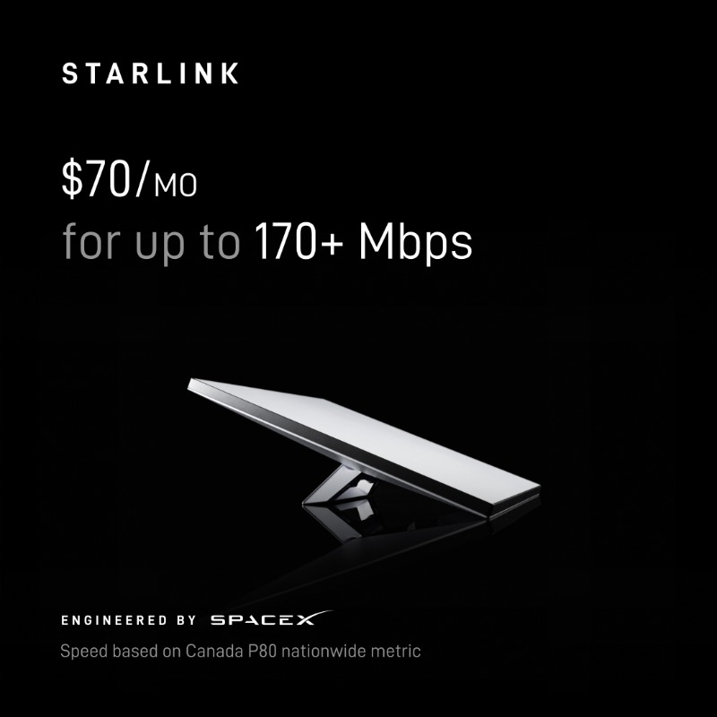 Starlink's tweet photo. Starlink Mini is now available in Canada!
Order online in less than 2 minutes