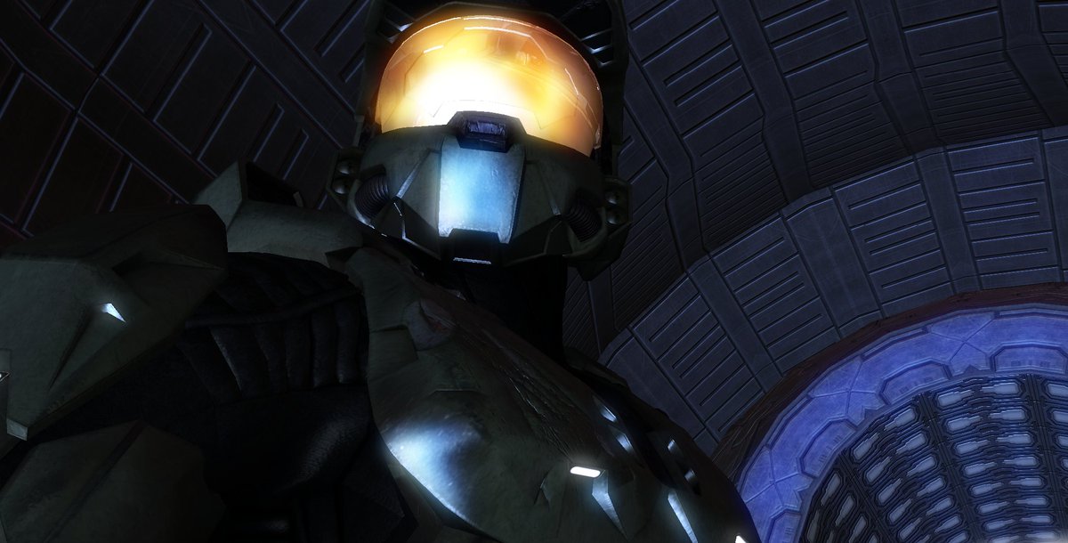 Vuthakral's tweet photo. My curiosity got the better of me and I threw my high poly Halo 3 chief into Halo 2 just to see how it would look https://t.co/BJhIkfn2MA