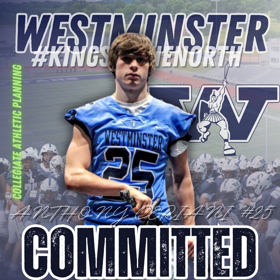 🚨 Commitment Alert 🚨 

Congrats to another one of our Collegiate Athletic Planning athletes <a href="/TonyCeriani/">Anthony Ceriani</a> on his commitment to <a href="/WCtitansFB/">Westminster Football</a> #OneGoal

<a href="/AFL_YorkPA/">AFL York PA</a> 
<a href="/RussellStoner24/">Russell Stoner</a> 
<a href="/coachCPowell2/">Chaz Miller-Powell</a> 
<a href="/CoachMattGrz/">Matthew Grzechowiak</a>