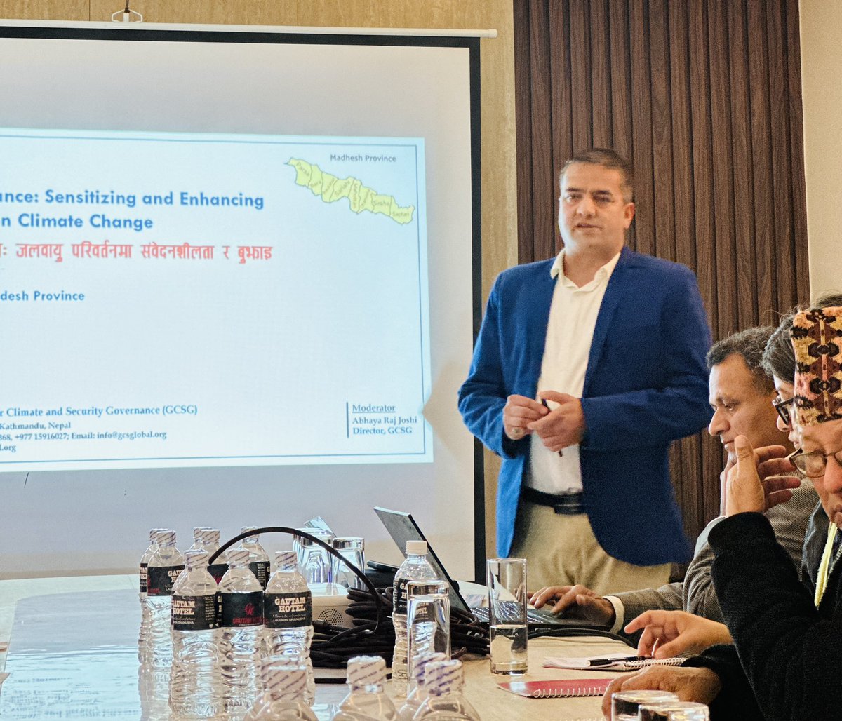 GCSGI's tweet photo. Our recent event, “Climate Governance: Sensitizing and Enhancing Understanding on Climate Change,"in Madesh Province🇳🇵.Bringing together provincial parliamentarians, academia,civil society, &amp; security agency officers.#ClimateGovernance #Sustainability #GCSG #SDG #MadeshProvince🇳🇵 https://t.co/iKtGWKfC2N