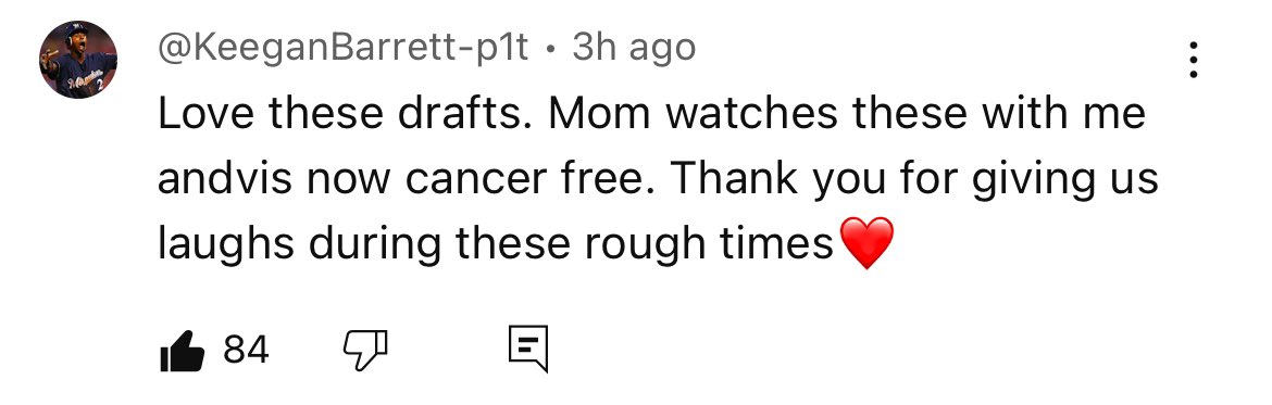 RyanCohen24's tweet image. We love filming various baseball trivia videos so much on the JM Baseball YouTube channel. Talking ball with some of my best friends. My favorite part of the day. 

Then you see a comment like this and it really puts it all in perspective. So grateful. 

youtu.be/kbMqYJObAXc?si…