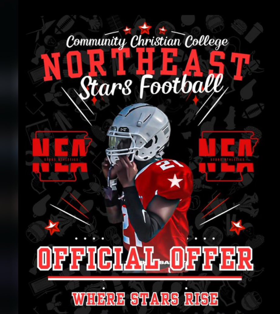 After a great conversation with <a href="/CoachThrower55/">Coach Thrower</a> I'm blessed to receive my  2nd offer from Northeast Community Christian College.
<a href="/LDixon_/">Lorenzo Dixon</a> <a href="/EarlGill10/">Earl Gill</a> <a href="/ballcoachcfhs/">Coach Ball</a>
