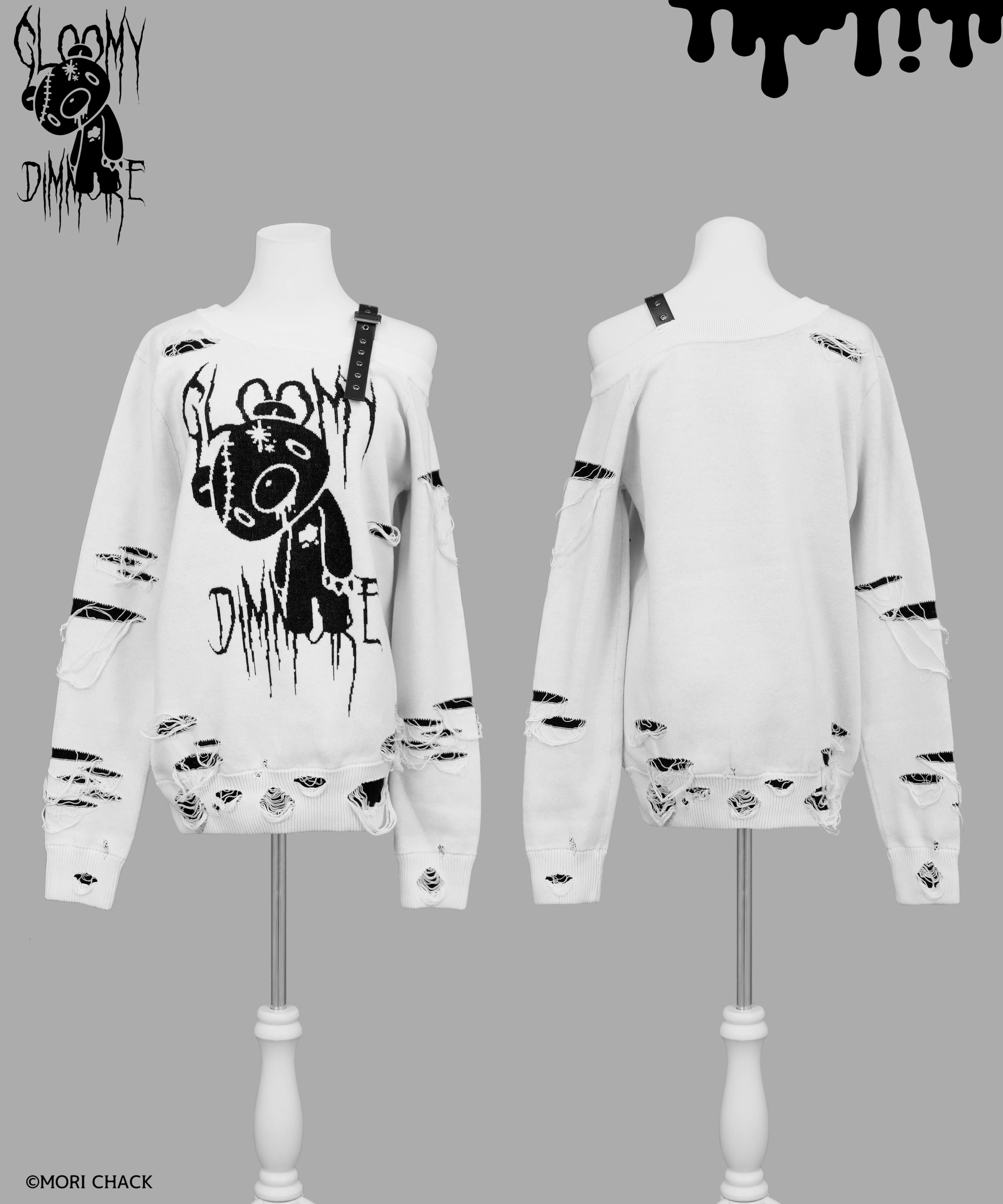 GLOOMY×DimMoire グル～ミ～いたずらニット/Black XL