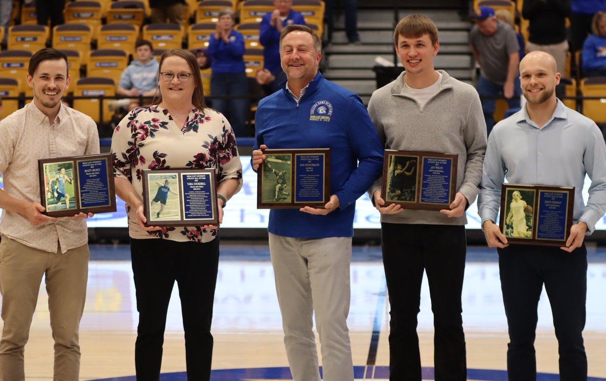 Saturday we inducted five former Briar Cliff Chargers into the Hall of Fame Class of 2025! 

Rusty Muncy, T&amp;F 
Tara Cockerill, T&amp;F
Don Munchrath, BSB
Jay Wolfe, MBB
Erich Erdman, MBB

#BattleOn