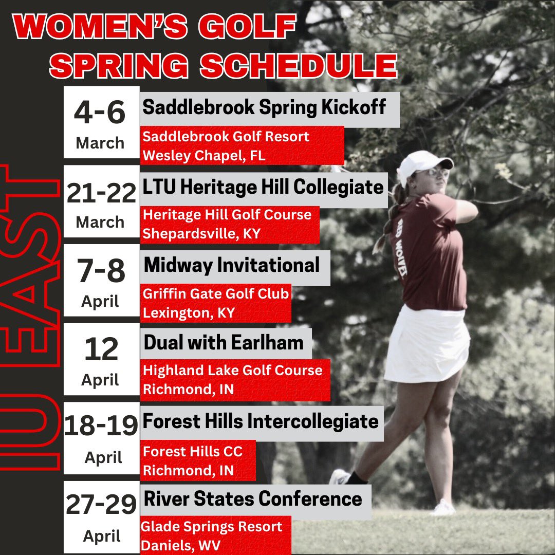 36 days till spring golf. Follow The Pack #RedWolfNation #P2W #1X1 🐺🏌️‍♀️