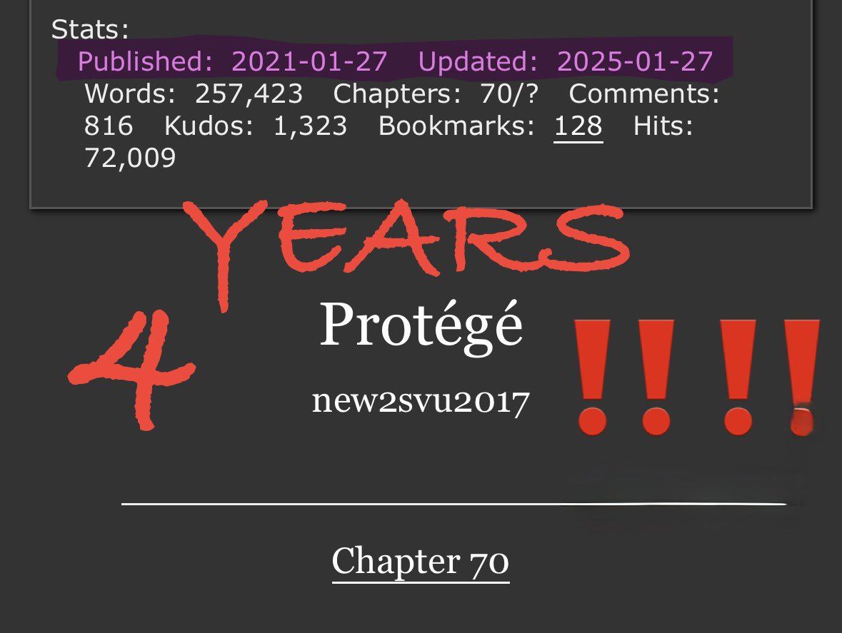 Damn can’t believe this story got to 70 Chapters and it’s been FOUR years since I started it, thank you for anyone who’s ever indulged in this mess 😂🙏

m.fanfiction.net/s/13804475/70/…

archiveofourown.org/works/29011551…

#protege #chapter70