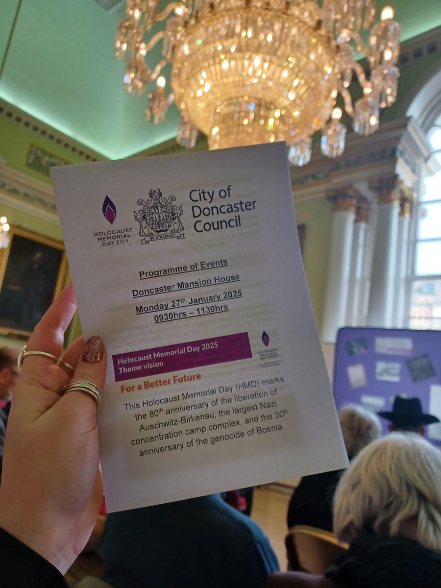 Doncaster Youth Council (@donyouthcouncil) on Twitter photo Today Youth Councillors Matt, Kira, Rylie & JCM Ethan attended Doncaster’s #HolocaustMemorialDay where they delivered moving readings🕯️
Honoring the memory of those who suffered & reflect on the importance of standing against hatred & prejudice💜
@HMD_uk <a href="/DoncasterHMD/">Doncaster Holocaust Memorial Day</a> <a href="/MayorRos/">Ros Jones - Mayor of Doncaster</a> Today Youth Councillors Matt, Kira, Rylie & JCM Ethan attended Doncaster’s #HolocaustMemorialDay where they delivered moving readings🕯️
Honoring the memory of those who suffered & reflect on the importance of standing against hatred & prejudice💜
@HMD_uk <a href="/DoncasterHMD/">Doncaster Holocaust Memorial Day</a> <a href="/MayorRos/">Ros Jones - Mayor of Doncaster</a>