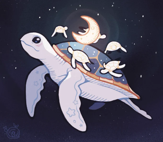 I love painting animals with the night sky  