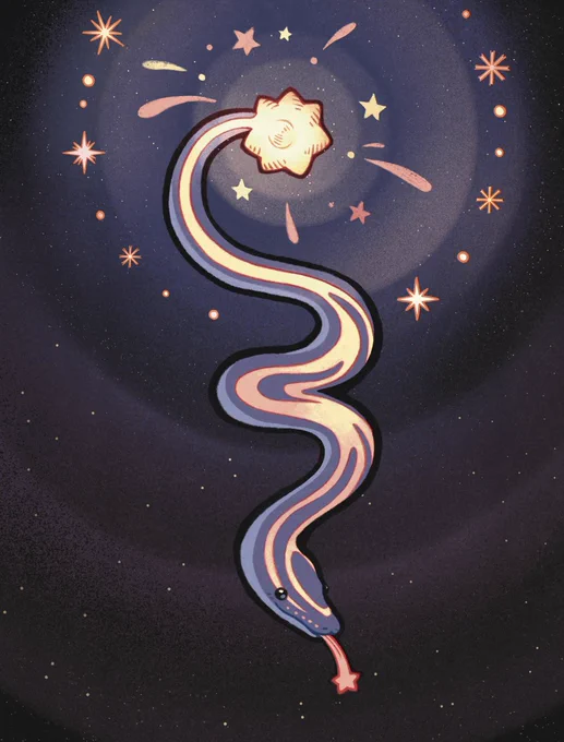 I love painting animals with the night sky  