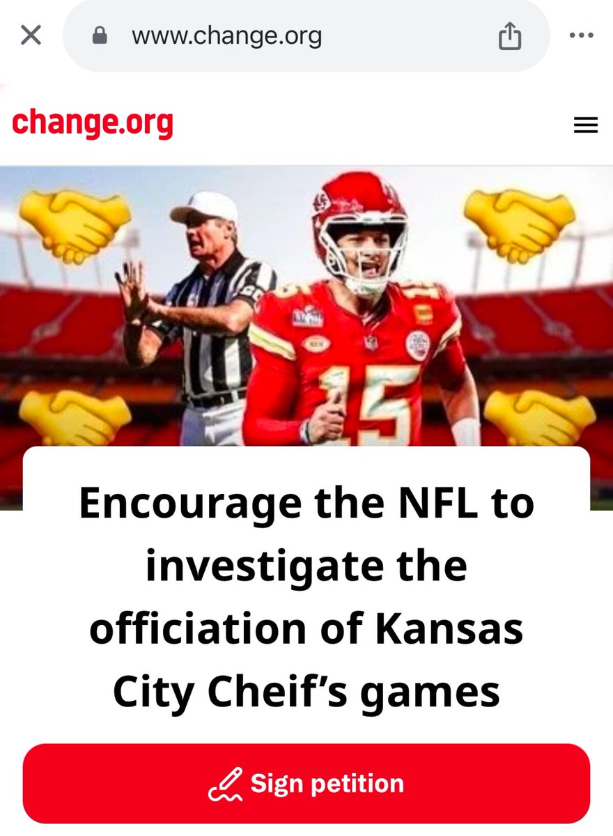 MLFootball's tweet image. WILD: #NFL fans have started a petition to have the league investigate the officiating of #Chiefs games.

👀