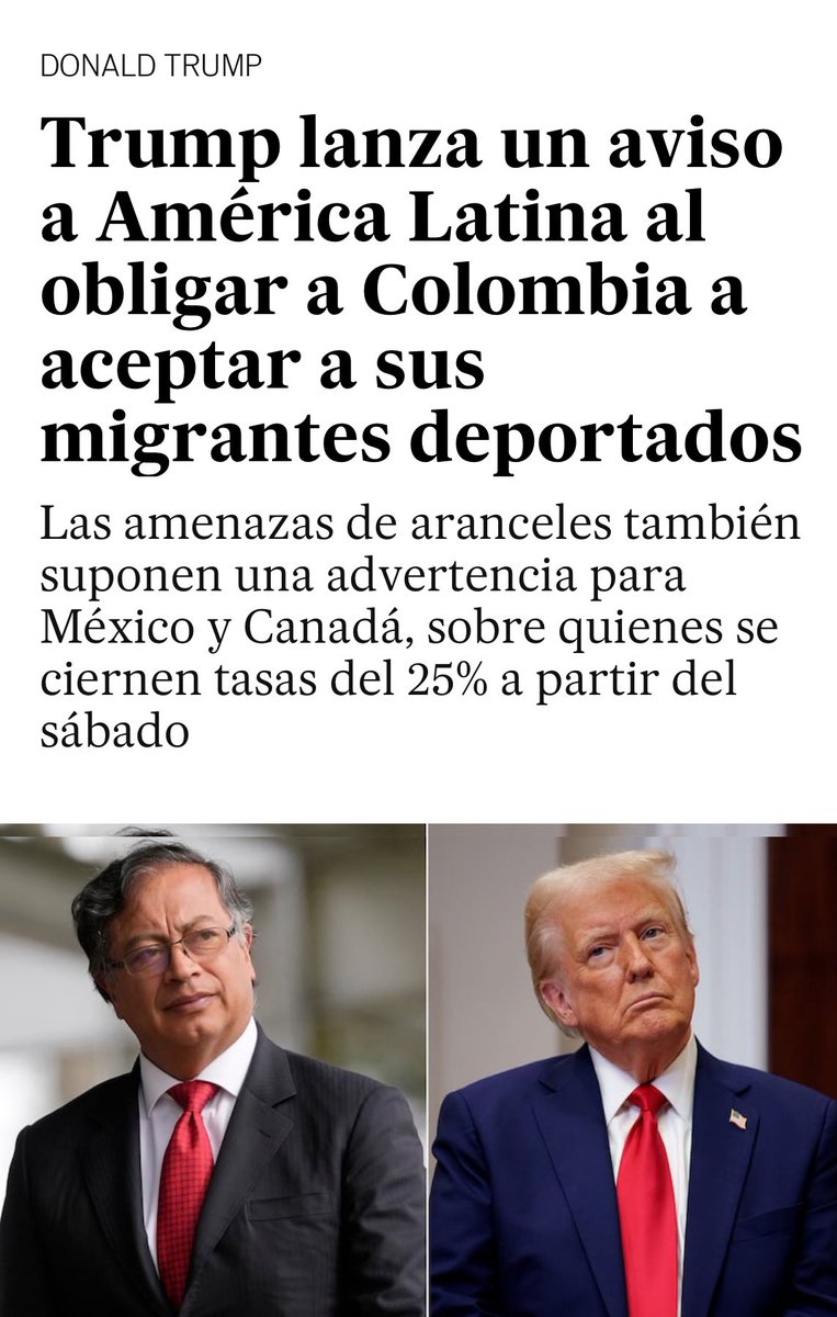 El retroceso del gobierno de Petro ante la política migratoria del presidente Trump, deja una gran lección: no declares la guerra al principal comprador de tus exportaciones.
EEUU compró en 2024 más de US$ 13.000millones.
El populismo tiene límites, ¡el pragmatismo se impone!
