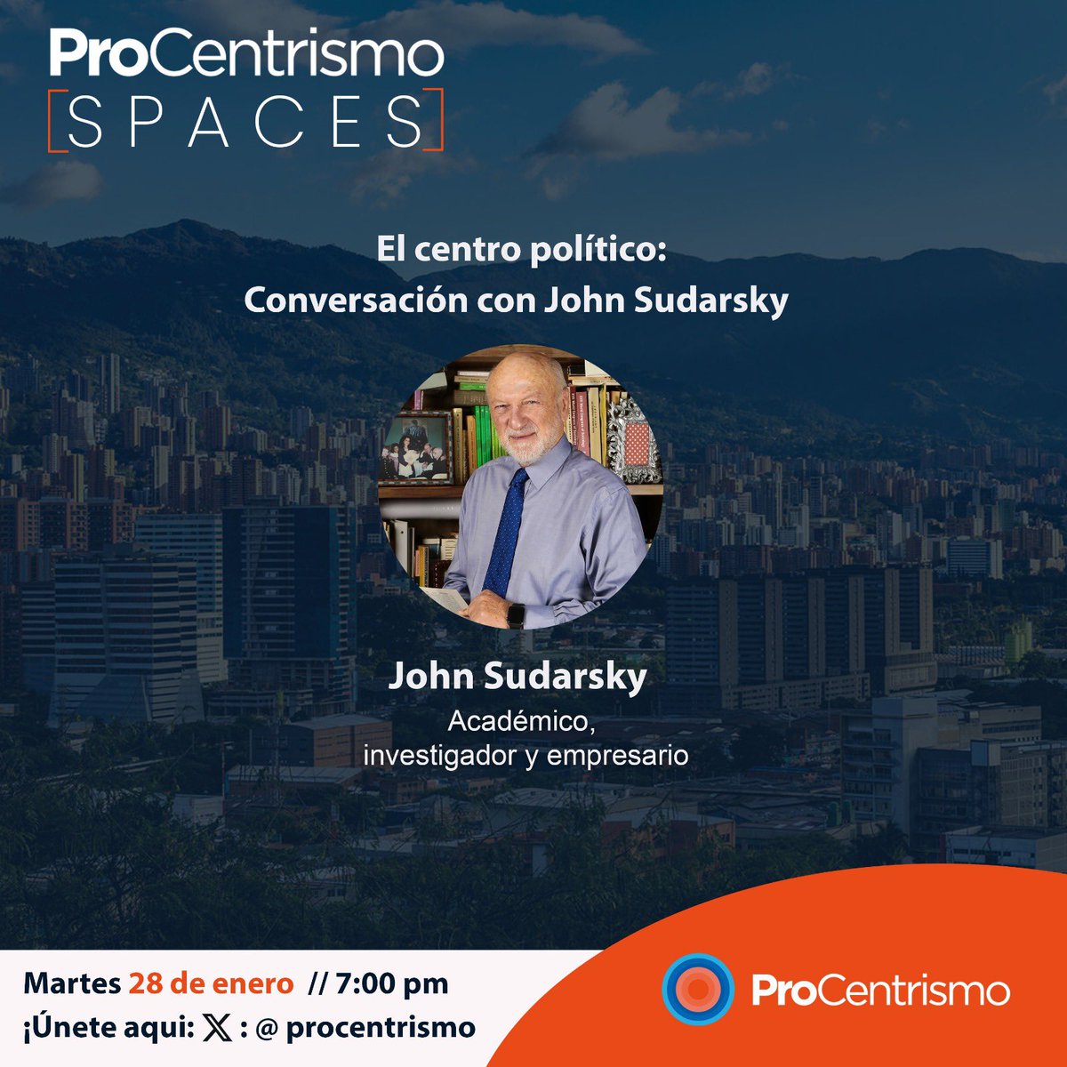 📢 Este 28 de enero, no te pierdas a <a href="/johnsudarsky/">John Sudarsky</a> en el #Space de @procentrismo, donde estará abordando temas clave para el futuro de Colombia.

🎙️ Únete aquí  x.com/i/spaces/1eaKb…