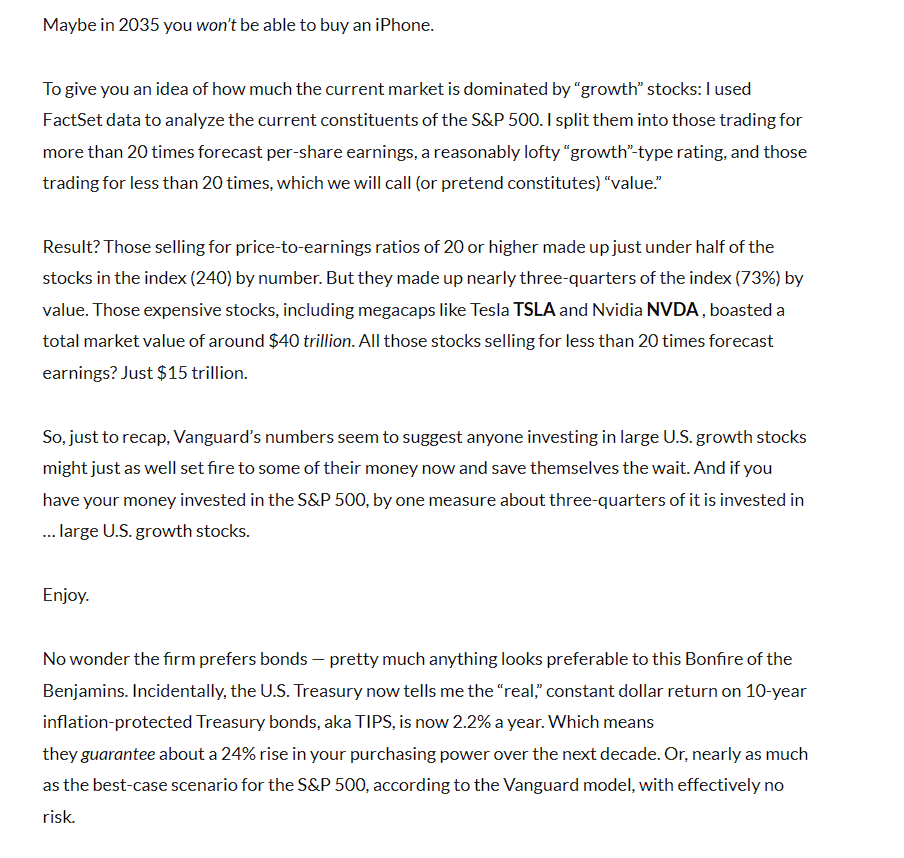 Robert46989257's tweet photo. 40-60% down from here. for broad indices is baked in. there is no talking around it. valuation is valuation. omaha is omaha. arithmetic is arithmetic. bubble is bubble. life is life.
$NVDA $TSLA $NOW $BUBLS $FICO $CRM $INTU $ISRG $MPWR $KAOS $COOKD $PLTR $CVNA $TULIP #boglehead https://t.co/4r7J8NVjwi