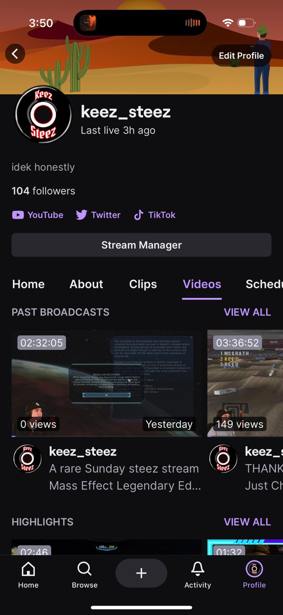 keez_steez's tweet photo. So this happened. 100 followers on Twitch is something I never thought about honestly. I’m so grateful for the small community I’m starting to build. Much love 🤙 https://t.co/NIhedQaIWJ