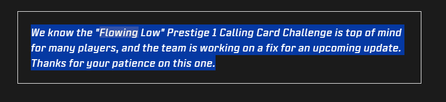 kingroberts1st's tweet photo. If I'm not mistaken. They literally didn't fix the ONLY Calling Card that actually prevents you from completing 100 percenter. Fix coming soon... this challenge worked when the game came out. Also 3 of your Dark Ops Challenges are bugged if you didn't know @Activision #BlackOps6 https://t.co/cOs8uoVYEp